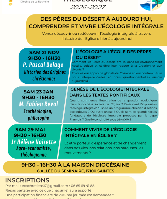 Venez suivre une formation théologique sur le thème de l&rsquo;écologie intégrale