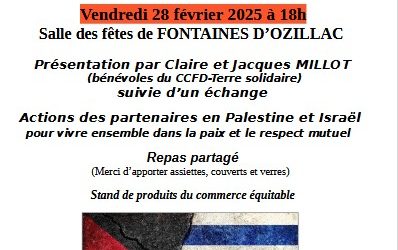Soirée du CCFD Israël-Palestine, la terre promise ?