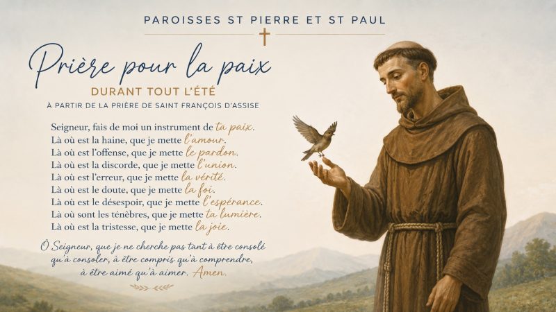 Prière pour la paix tout au long de l&rsquo;été