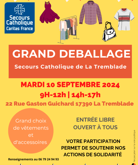 Secours Catholique : Grand déballage de rentrée