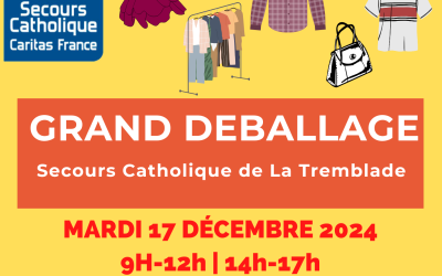 Grand déballage “Noel Solidaire” du Secours Catholique