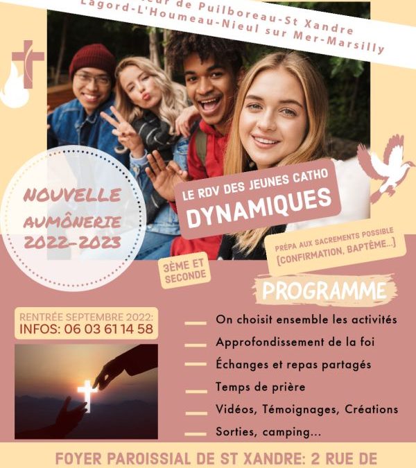 L&rsquo;aumônerie : un groupe pour les 3ème et 2nd à la rentrée