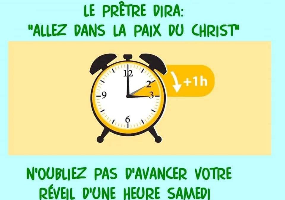 Changement d&rsquo;heure !