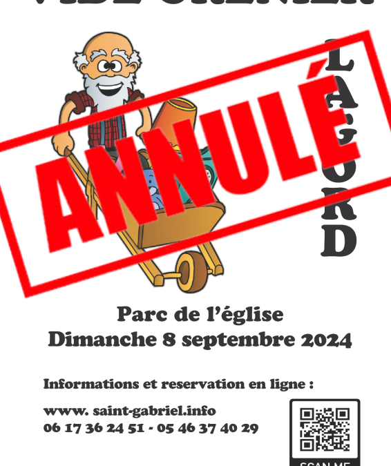 Annulation du vide-grenier de l’association paroissiale