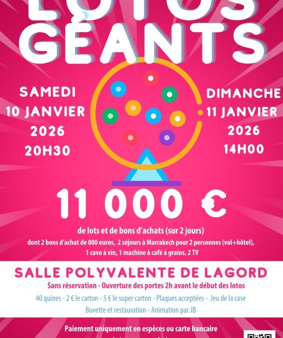 Nous aider pour les lotos de la paroisse