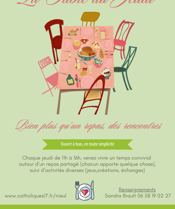 La table du jeudi : un nouveau lieu de rencontre et de partage