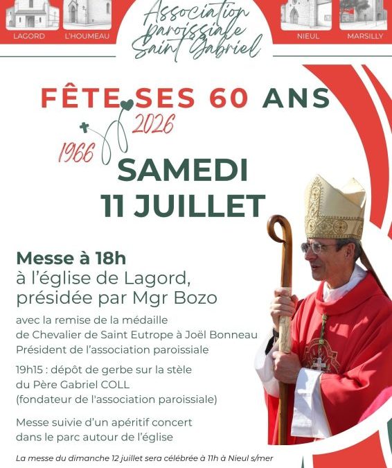 Mgr Bozo vient fêter les 60 ans de l&rsquo;association paroissiale