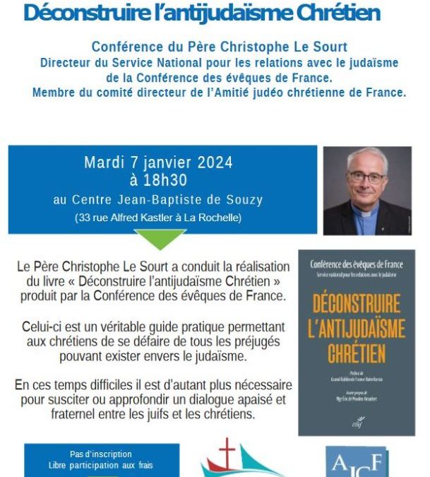 7 janvier-Conférence « Déconstruire l’antijudaïsme Chrétien »