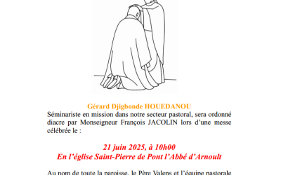 Ordination diaconale de Gérard Djigbonde HOUEDANOU