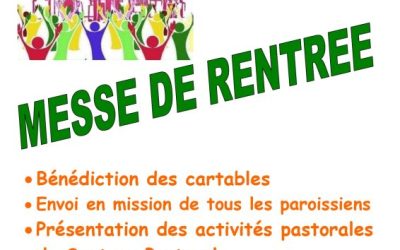 14 septembre : Messe de rentrée pastorale