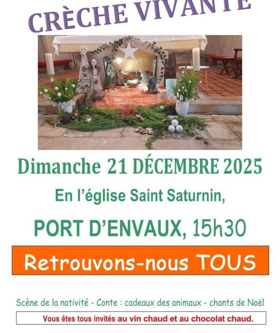 Dimanche 21 décembre : Crèche vivante à Port d&rsquo;Envaux