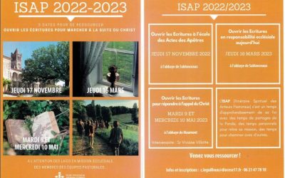 Itinéraire Spirituel des Acteurs Pastoraux 2022 – 2023 – Pour les membres des équipes pastorales, les laïcs en mission ecclésiale…