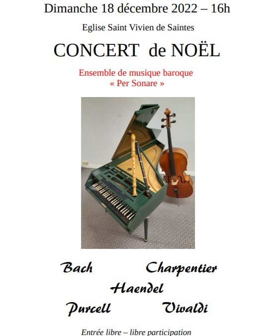 Concert de Noël – église Saint Vivien – dimanche 18 décembre