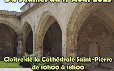 Expo photos dans le cloître de la cathédrale Saint Pierre