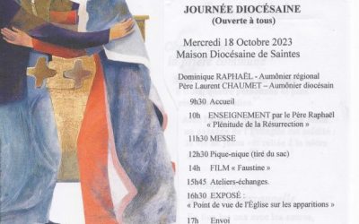 Journée diocésaine des équipes du Rosaire mercredi 18 octobre 2023 à la maison diocésaine de Saintes