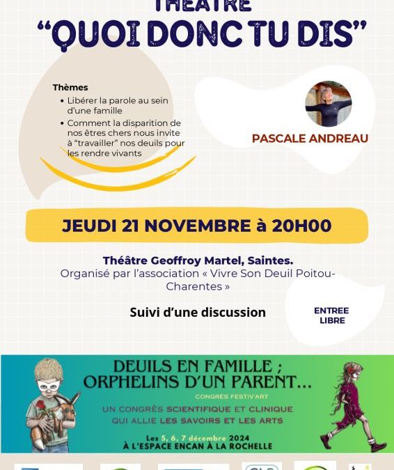 Deuils en famille – Orphelins d’un parent – avec Pascale ANDREAU