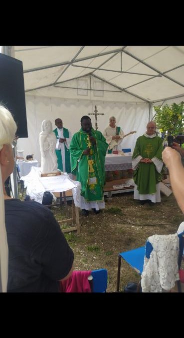 Au revoir père Joseph ; Bienvenue père Paul et bénédiction de la nouvelle statue de Saint Gilles