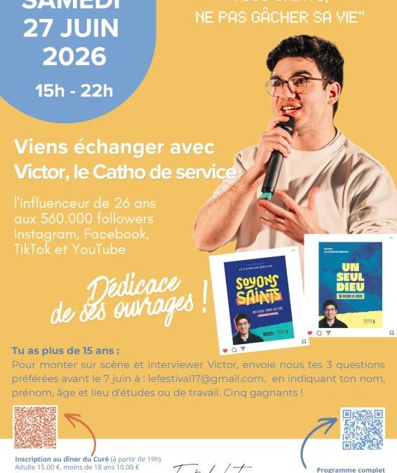 Festival Chrétien en Charente-Maritime – samedi 27 juin – Sablonceaux