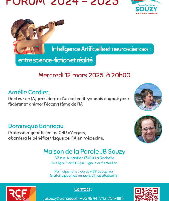 Forum de Souzy : Intelligence artificielle et neurosciences, entre science-fiction et réalité