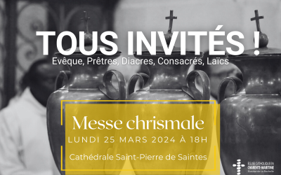 Messe chrismale le 25 mars à Saintes : tous invités !